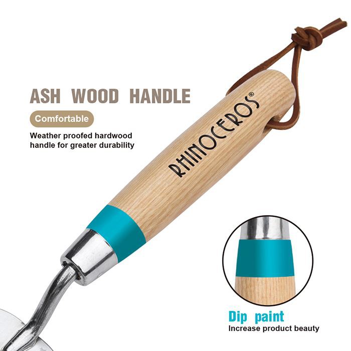 small garden hand shovel wooden handle